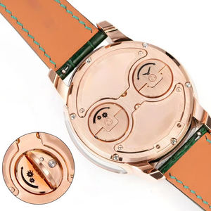 Montre Panda Bamboo Green Dial pour homme, cristal saphir, forme ronde spéciale, mouvement automatique mécanique tourbillon. - Product Image 5
