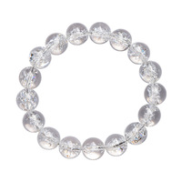 Bracelet rond en cristal blanc naturel de l'Himalaya, perle unique arc-en-ciel, fil de perles DIY, bijoux en cristal en vrac
