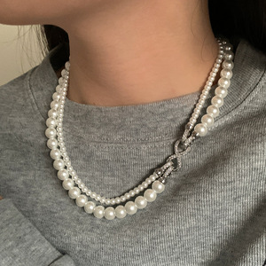 <span class=keywords><strong>Collana</strong></span> Lunga da Donna a Doppio Strato Staccabile <span class=keywords><strong>con</strong></span> Chiusura a Otto Micro-Incrustata, Multiuso, in Canapa Grigia <span class=keywords><strong>con</strong></span> Perle <span class=keywords><strong>Swarovski</strong></span> e Bambù - Product Image 3