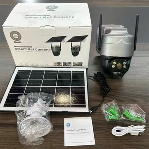 Caméra WiFi solaire V380 Pro, extérieure, étanche, vision nocturne couleur, HD, double objectif, caméra intelligente - Product Image 1