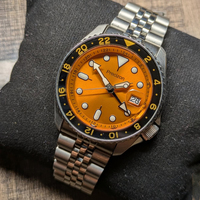 Automatische GMT-Uhr für Herren, Edelstahlarmband, Zeiger, leuchtendes Zifferblatt, Chronograph, 22 mm Band, sportliche mechanische Armbanduhr