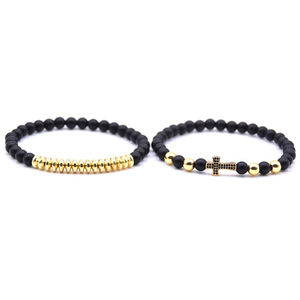 2019 più nuovo commercio all'ingrosso alla moda del <span class=keywords><strong>rosario</strong></span> religioso croce placcato <span class=keywords><strong>oro</strong></span> bracciali per unisex - Product Image 6