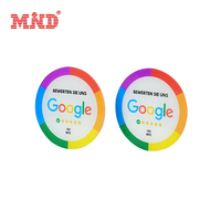 Autocollant NFC Google Review rond pour table – Tappez pour évaluer – Réseaux sociaux – Multi-liens – Autocollant NFC professionnel