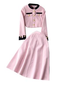 Оптовый комплект для женщин: Новинка Весны 2026 – Элегантный пиджак с круглым вырезом и юбка с завышенной талией для стройнящего силуэта - Product Image 5