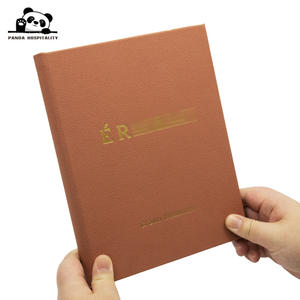 Porte-menus en cuir relié rigide de qualité supérieure pour restaurant, <span class=keywords><strong>spa</strong></span>, salon de bien-être, avec gaufrage caché et reliure à points, carton offset - Product Image 2