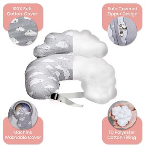 Custom Cotton Nursing <b>Pillow</b> for Breastfeeding Moms with Adjustable Waist Strap Detachable Design Foldable Gourd-shaped - Product Image 2