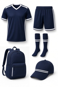 Maroon Soccer Uniform Kit With Shorts <b>Socks</b> Backpack And Cap V Neck Short Sleeve <b>Polyester</b> Adult Unisex - Product Image 5