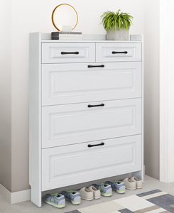 Legno moderno bianco 46 paia di <span class=keywords><strong>scarpiere</strong></span> portaoggetti casa <span class=keywords><strong>scarpiere</strong></span> a 3 livelli - Product Image 2