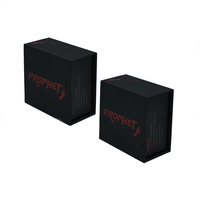Boîtes d'emballage personnalisées de luxe en carton ondulé noir Vin Rouge avec revêtement magnétique, pelliculage mat UV, matériaux recyclés, sur mesure