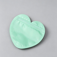 Pochette à bijoux en forme de cœur avec fenêtre transparente, réutilisable, petite pochette zippée pour le rangement de colliers, boucles d'oreilles et bagues - Vente en gros