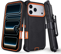 Étui de téléphone neutre OTT couleur unie triple protection avec support pour iPhone 17 Pro Max