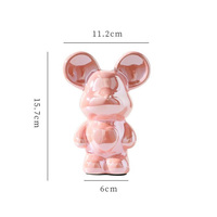 Cadeaux de décoration d'ours de violence d'amour en céramique de décor à la maison, artisanat à la maison, ensembles de cadeau d'accessoires de décor de luxe d'intérieur