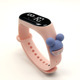 Montre électronique portable pour enfants avec bracelet LED blanc, autocollant de dessin animé, étanche, contrôle tactile, pour garçons et filles, idéale pour la natation
