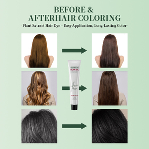 Shampoo <span class=keywords><strong>Colorante</strong></span> Professionale OEM per <span class=keywords><strong>Capelli</strong></span>, Nero Permanente Senza Ammoniaca, Marrone Scuro a Lunga Durata con Olio d'Oliva ed Erbe - Product Image 3