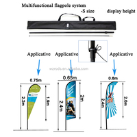 Weihai WZRODS Pole Maker 3IN1 Drapeau Publicité Bannière de vent à lame composite en carbone pour l'événement d'affichage de promotion