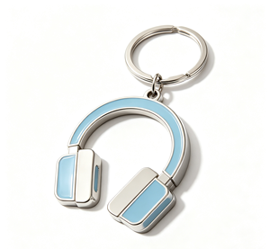 Porte-clés personnalisé en alliage de zinc pour écouteurs, breloque en émail, cadeau promotionnel, accessoire publicitaire - Product Image 2