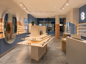 Diseño Moderno de Óptica Nórdica, Muebles de Exhibición de Gafas Personalizados, Madera, Terrazo, Vidrio, LED, Solución de Diseño Interior para Tiendas Minoristas - Product Image 5