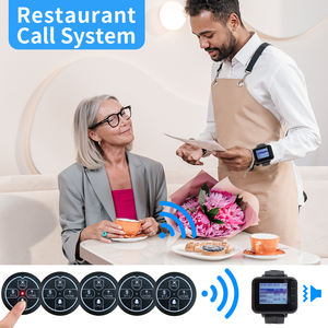 Vibrador de campana de reloj inalámbrico de 433,92 MHz para restaurante 1 relojes de pulsera recargables 5 botones de mesa con cancelación de bebida de factura de llamada - Product Image 4