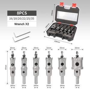 8Pcs 16-35MM/12PCS 16-55MM/16PCS 19-75MM Hole Saw Kit, High-quality Steel Hard Pointed Metal <b>Drill</b> Head Set - Product Image 4