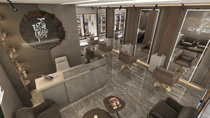 Free Design Luxury Barber Furniture | Custom Men Salon Interior Decor & Haircutting Workstation - Product Image 5