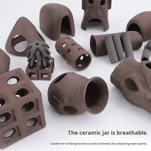 Caverne <span class=keywords><strong>de</strong></span> reproduction en argile naturelle pour poissons et crevettes, abri décoratif pour aquarium pour la reproduction et la cachette - Product Image 2