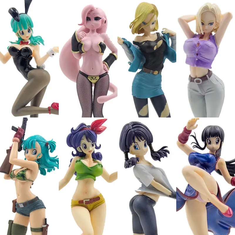 Anime Drag-on Ball Figure Bulma Videl Lançamento Meninas com Armas PVC Action Figure Android 18 Lazuli Collectible Modelo Brinquedos Presentes