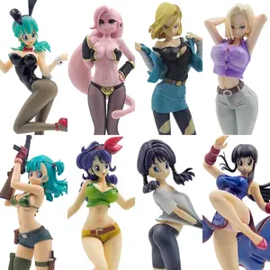 Anime Drag-on gambar bola Bulma Videl meluncurkan anak perempuan dengan senjata PVC Action Figure Android 18 Lazuli Model koleksi hadiah mainan