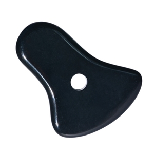 Outil de massage Gua Sha triangulaire en pierre Bian noire d'usine pour le visage et le corps - Product Image 3