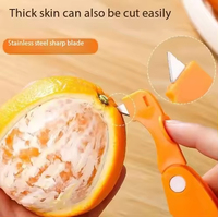 Outil de cuisine multifonctionnel manuel en acier inoxydable PS, résistant à la chaleur, compatible lave-vaisselle, pour fruits et légumes, éplucheur d'orange