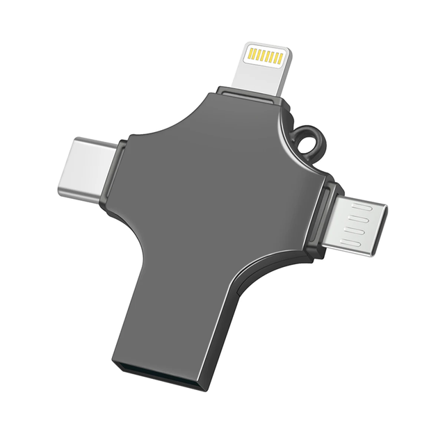 Cheap Price Custom Logo 4 in 1 OTG USB Flash Drive for Iphone Android Type-C and PC Pendrive Multi-Functions Usb C Flash Stick