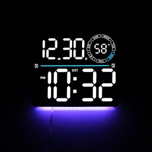 Orologio da Parete LED Multifunzione Huayang 6692 con Display Settimanale, Telecomando, Doppio Allarme, Timer, Luce Ambientale RGB, Decorazione per la Casa - Product Image 3