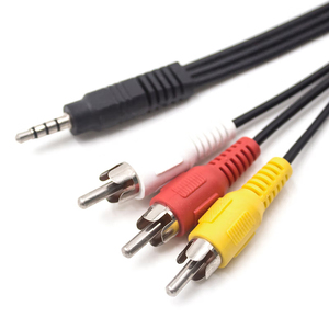 <span class=keywords><strong>สาย</strong></span>อะแดปเตอร์ RCA ขนาด3.5มม. ถึง3<span class=keywords><strong>สาย</strong></span>สัญญาณเสียงสำหรับสาย AV สำหรับลำโพงแล็ปท็อปดีวีดีทีวี - Product Image 1