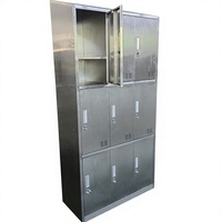 Armoire de rangement Henger HE-C en acier inoxydable SUS304 de qualité alimentaire avec serrure à came/clé, étagères réglables, structure démontable pour l'hygiène industrielle