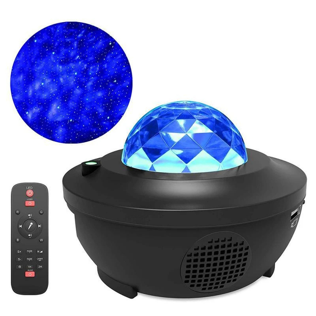 LED Projection Lamp Remote Control LED Laser Galaxy Sky Starry Star Projector Galaxy Projector with Speaker