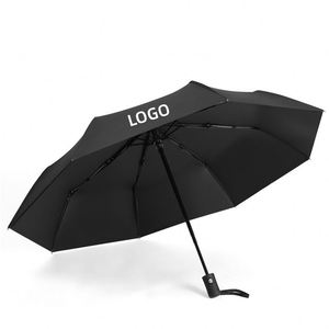 Paraguas Plegable Totalmente Automático, Apertura y Cierre con un Clic, Paraguas de Goma Negra para Protección Solar, Paraguas de Regalo Empresarial, Impresión de Logotipo - Product Image 2