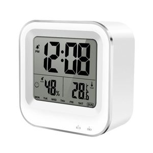 Fashion Home Electronic LCD <b>Cube</b> Alarm Clock Night <b>Light</b> Thermometer Hygrometer Calendars Backlight Rechargeable Battery Modern - Product Image 2