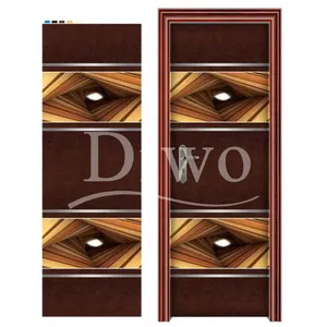 Diwo Factory direct sales 3D printed hot stamping foil film laminated PVC door