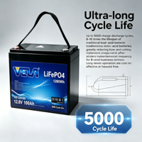 VELA VB120100 12.8V 100Ah LiFePO4 Baterai Lithium Ion Siklus Dalam untuk Penyimpanan Energi Surya Bersertifikasi CE 5000 Siklus