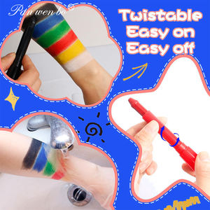 Набор из 6 цветных металлических карандашей для рисования на лице и теле, смываемые блестящие карандаши для макияжа - Product Image 5