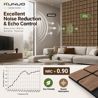 Panneau mural acoustique en placage de bois mosaïque carré de luxe pour projets de décoration intérieure et extérieure d'hôtels, chambres, villas et salons