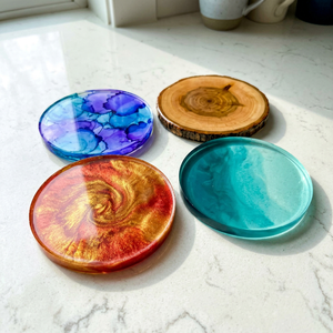 Elegant Resin Coasters Durable Drink Mats Stylish <b>Table</b> <b>Protectors</b> Premium Dining Surface Accessories Collection - Product Image 1