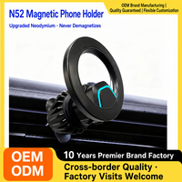 Support magnétique de téléphone pour voiture, fixation sur grille d'aération, N52, rotation 360°, flexible, antivol, anti-poussière, directement de l'usine, OEM ODM