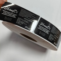Autocollants personnalisés en papier enduit écologique pour l'identification des flacons de tatouage, d'encre et de cosmétiques