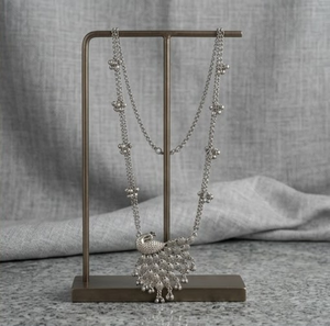 Parure Collier et Boucles d'Oreilles Paon Traditionnel Oxydé pour Femme, Bijoux Ethniques Tendance, Finition Antique, Mariage et Fiançailles - Product Image 2
