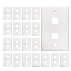 Lan RJ11 RJ45 Panel Wall Plate Keystone Faceplate 45 Jack 1 2 Port US Type Network Wall Face Plate <b>Socket</b> - Product Image 1