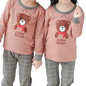 Set Pakaian Dalam Lucu Universal, Setelan Sweater 100% Katun Kartun untuk Anak Laki-laki dan Perempuan