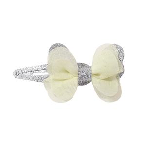 Barrettes à cheveux en tissu à motif de dessin animé avec nœud scintillant pour filles, cadeau de fête pour enfants, accessoires pour cheveux - Product Image 3