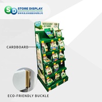 Présentoir en carton ondulé personnalisé pour pain, noix, bonbons, snacks, chocolat, chips, POP, présentoir en carton pour supermarché