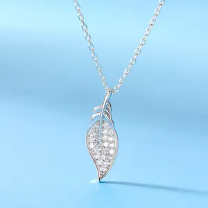 Collana Sederhana 925 Sterling Silver Jewelry Laporan Daun Musim Gugur Daun Liontin Kalung untuk Wanita Hadiah Ulang Tahun Collana