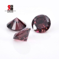 Baifu Pierres de zircone cubique (CZ) 5A 4A, taille brillant rond, rhodolite foncé, 1.0-3.0mm